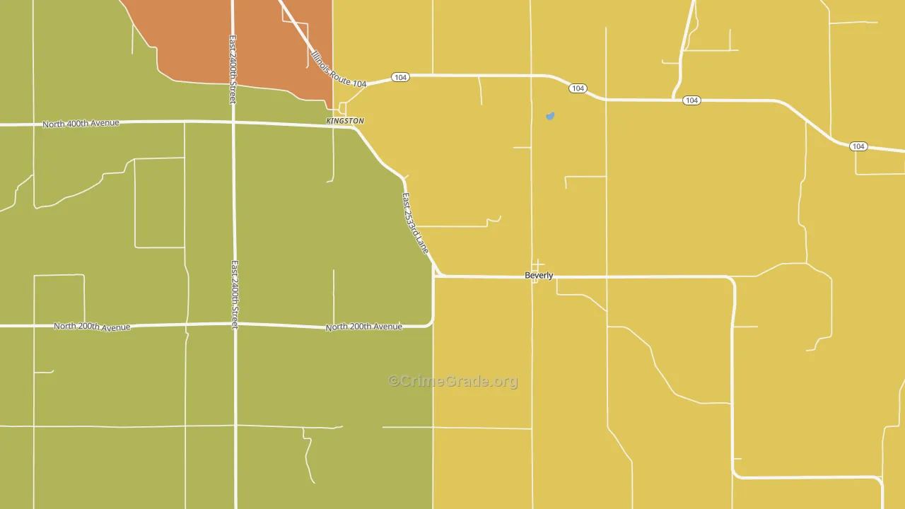 Beverly, IL Map of Robbery Rates