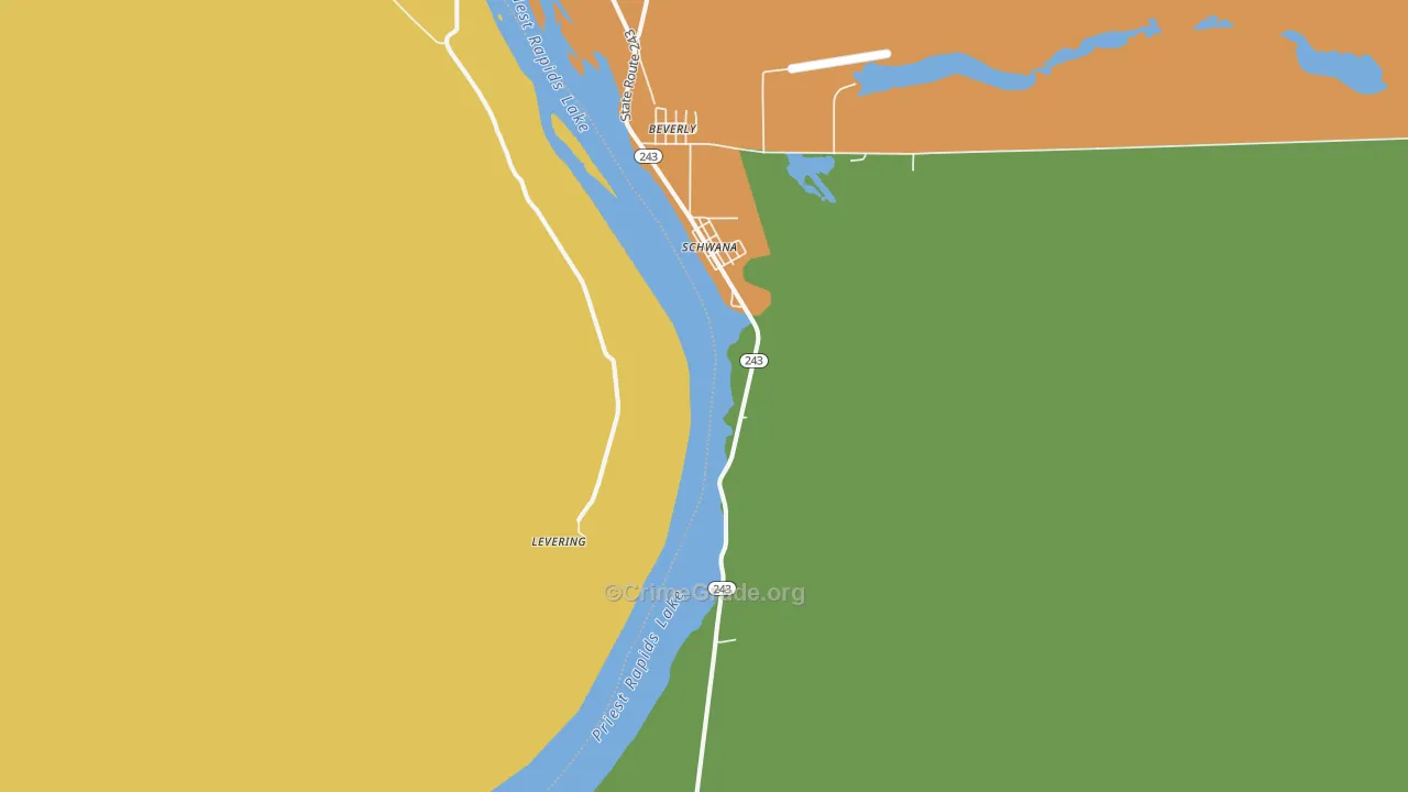 Beverly, WA Map of Robbery Rates