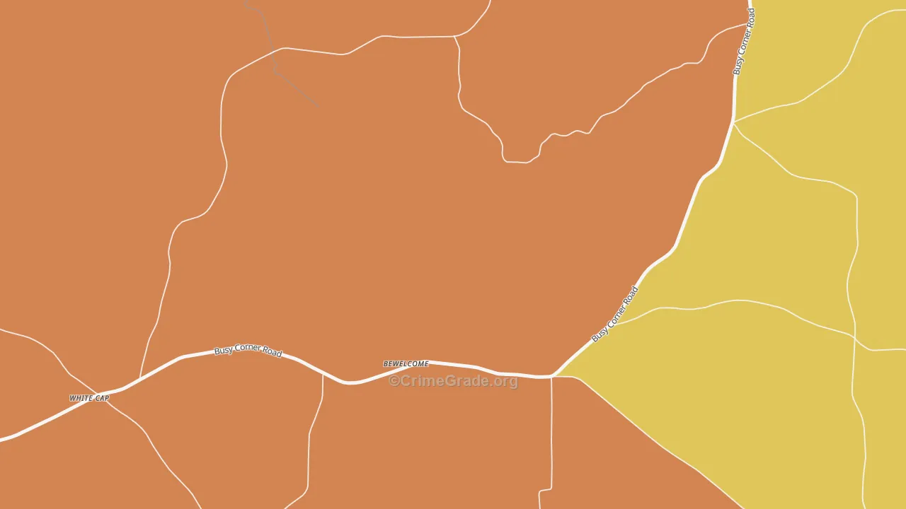 Bewelcome, MS Map of Robbery Rates