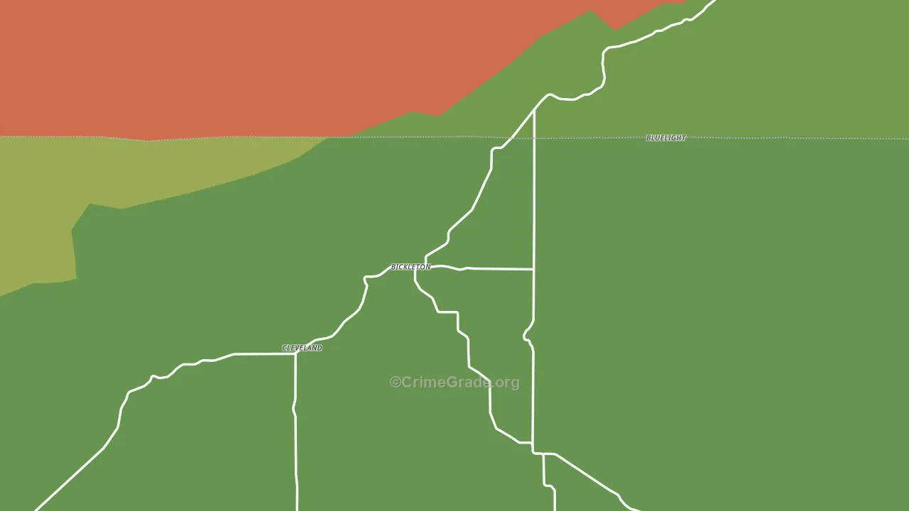 Bickleton, WA Map of Robbery Rates