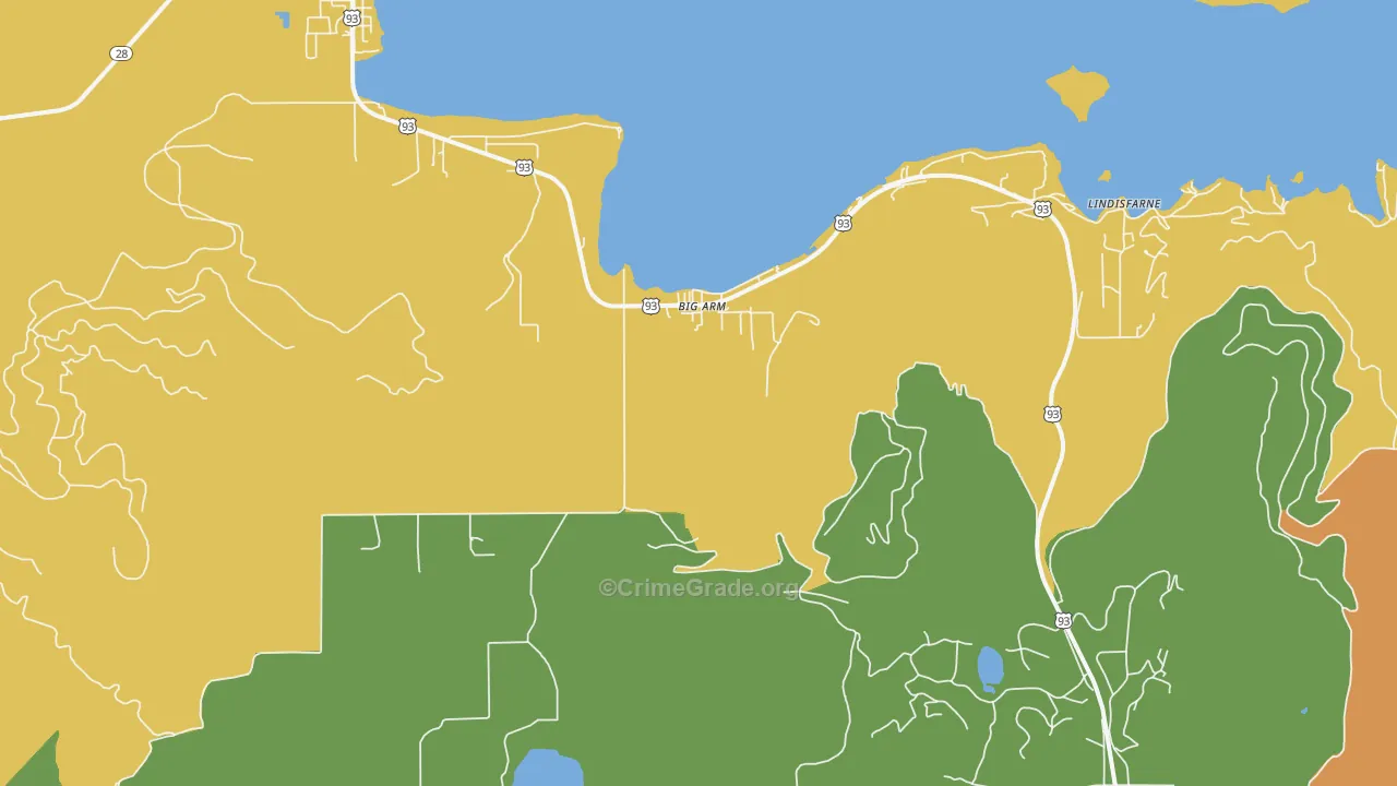 Big Arm, MT Map of Robbery Rates
