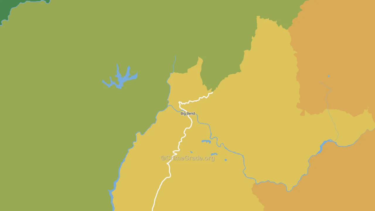 Big Bend, CA Map of Robbery Rates