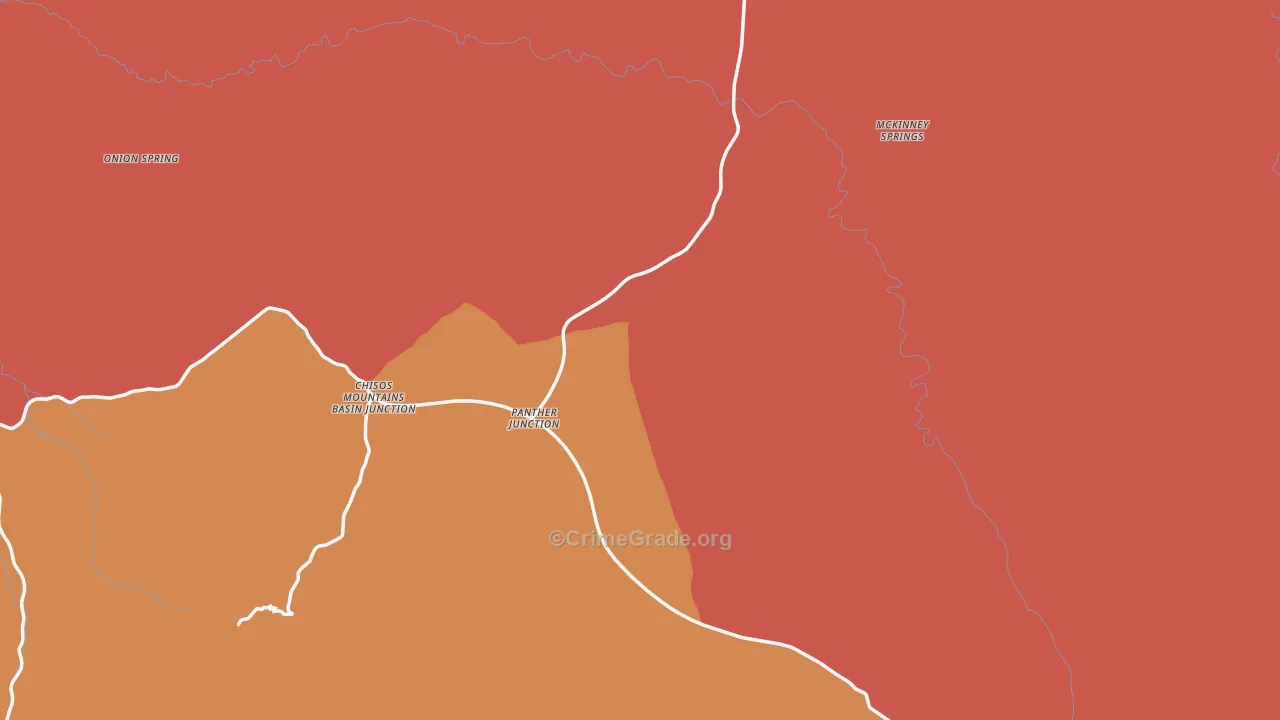 Big Bend National Park, TX Map of Robbery Rates