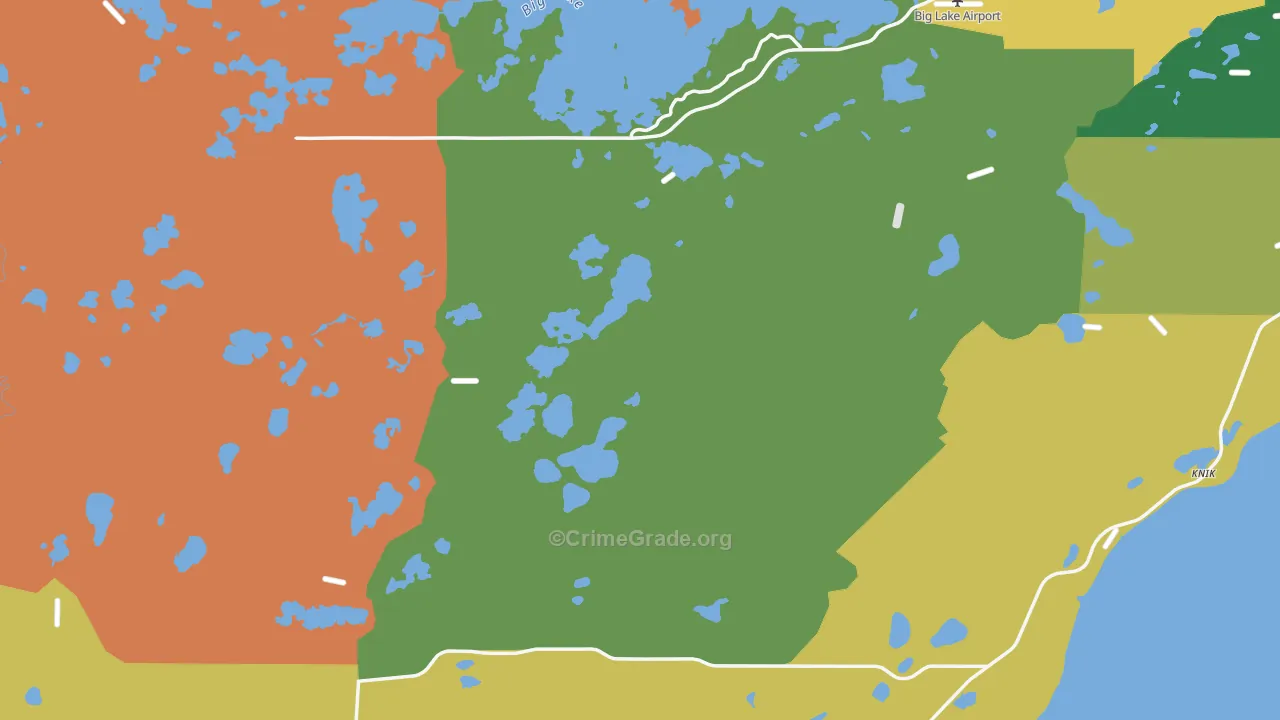 Big Lake, AK Map of Robbery Rates