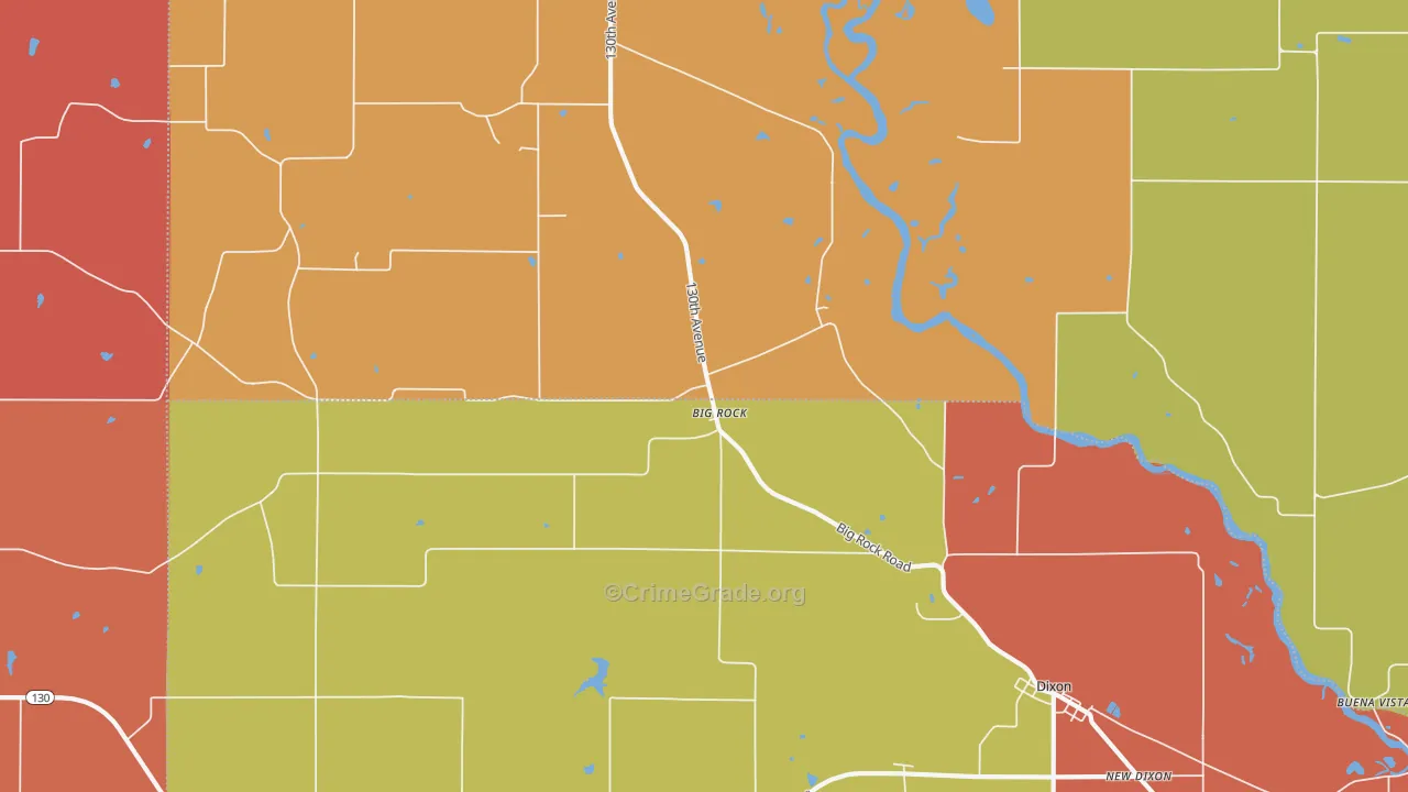 Big Rock, IA Map of Robbery Rates