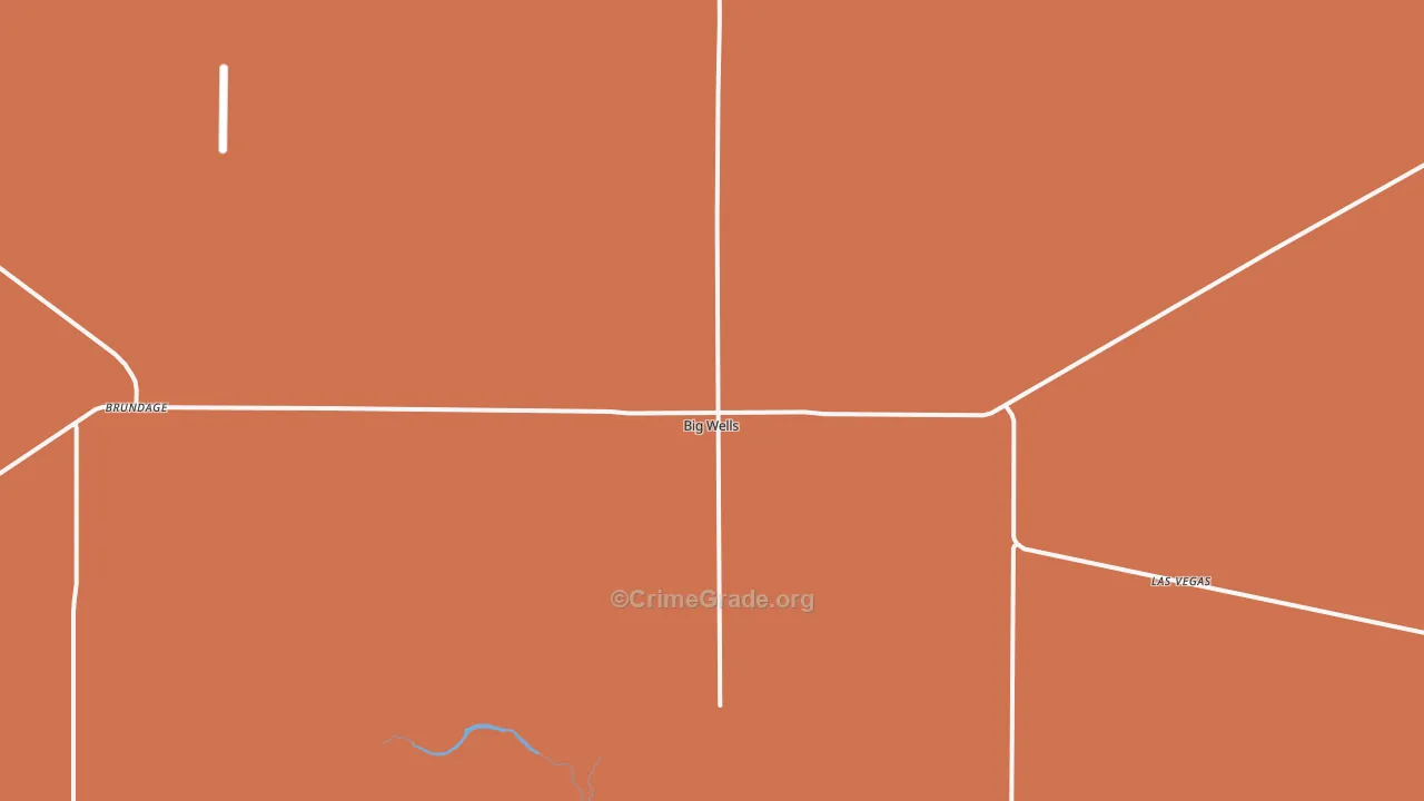 Big Wells, TX Map of Robbery Rates