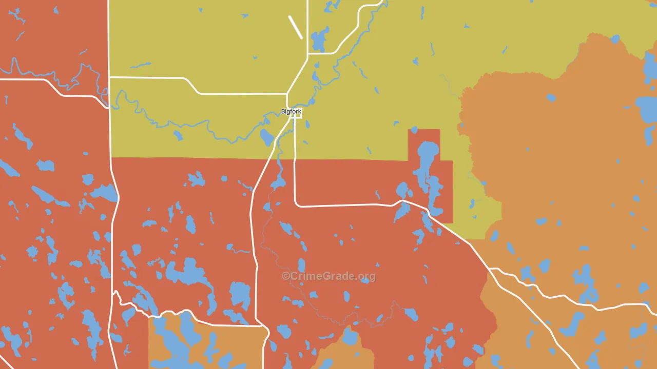 Bigfork, MN Map of Robbery Rates