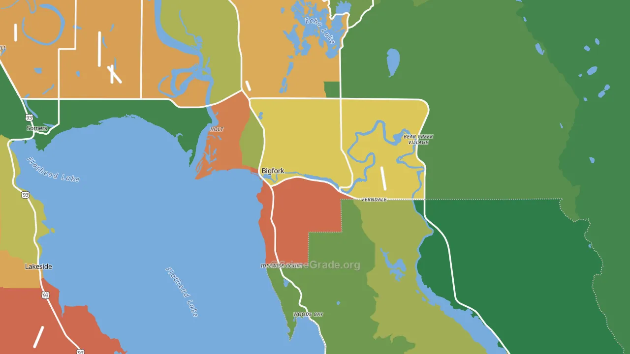 Bigfork, MT Map of Robbery Rates