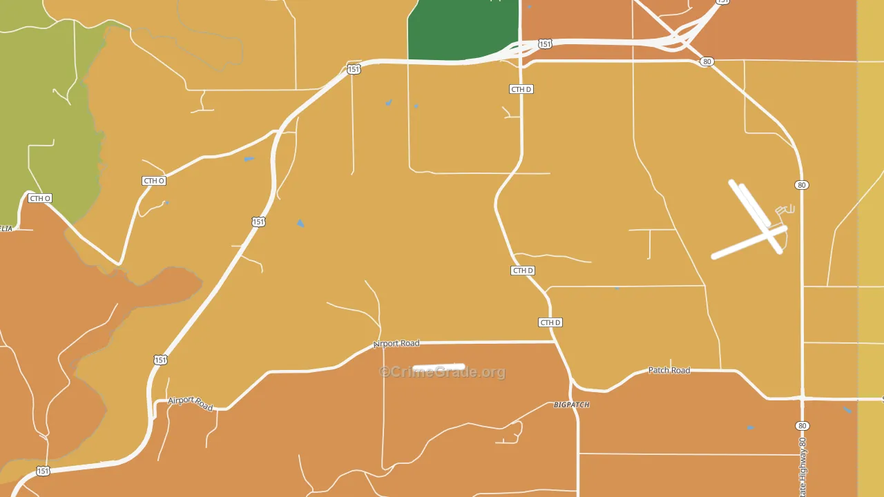 Bigpatch, WI Map of Robbery Rates