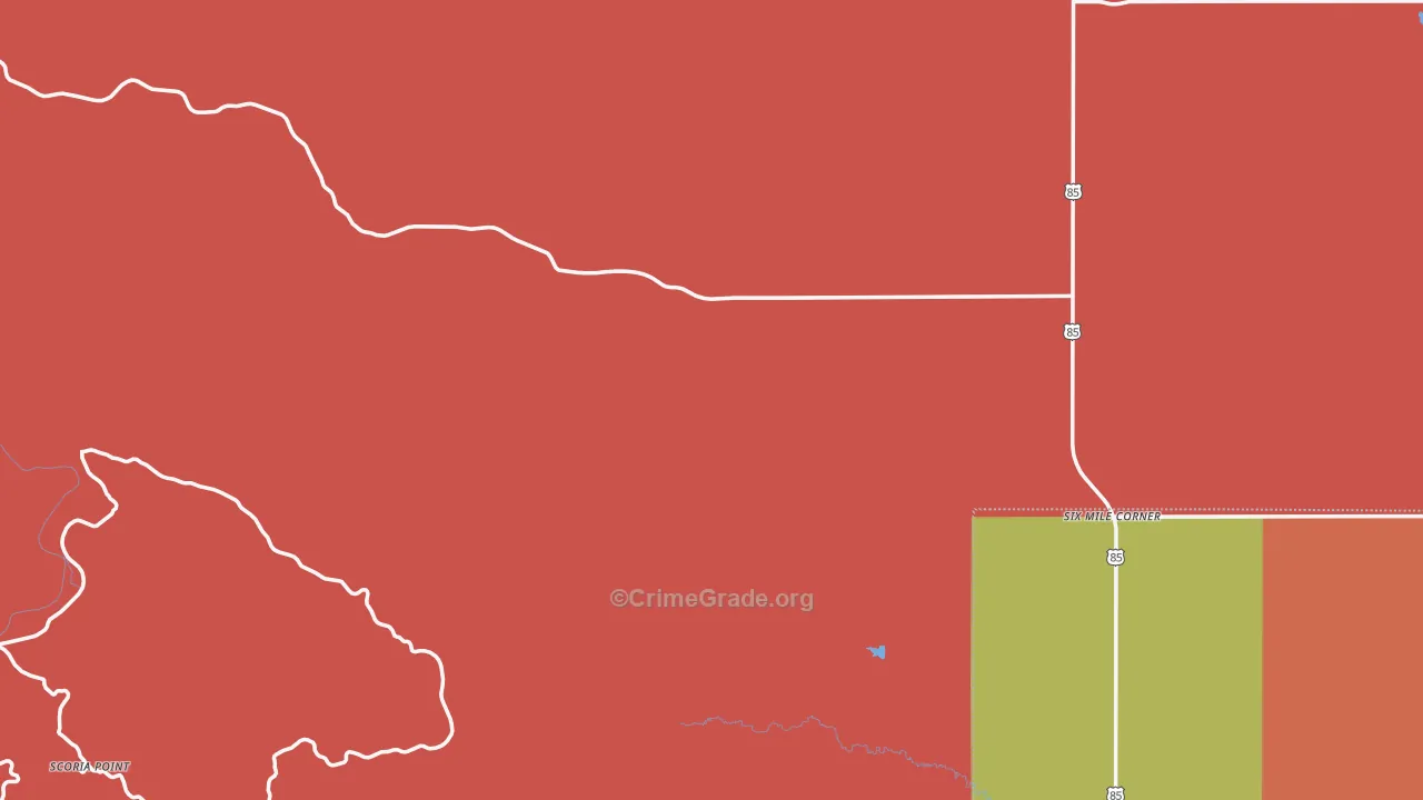 Billings County, ND Map of Robbery Rates
