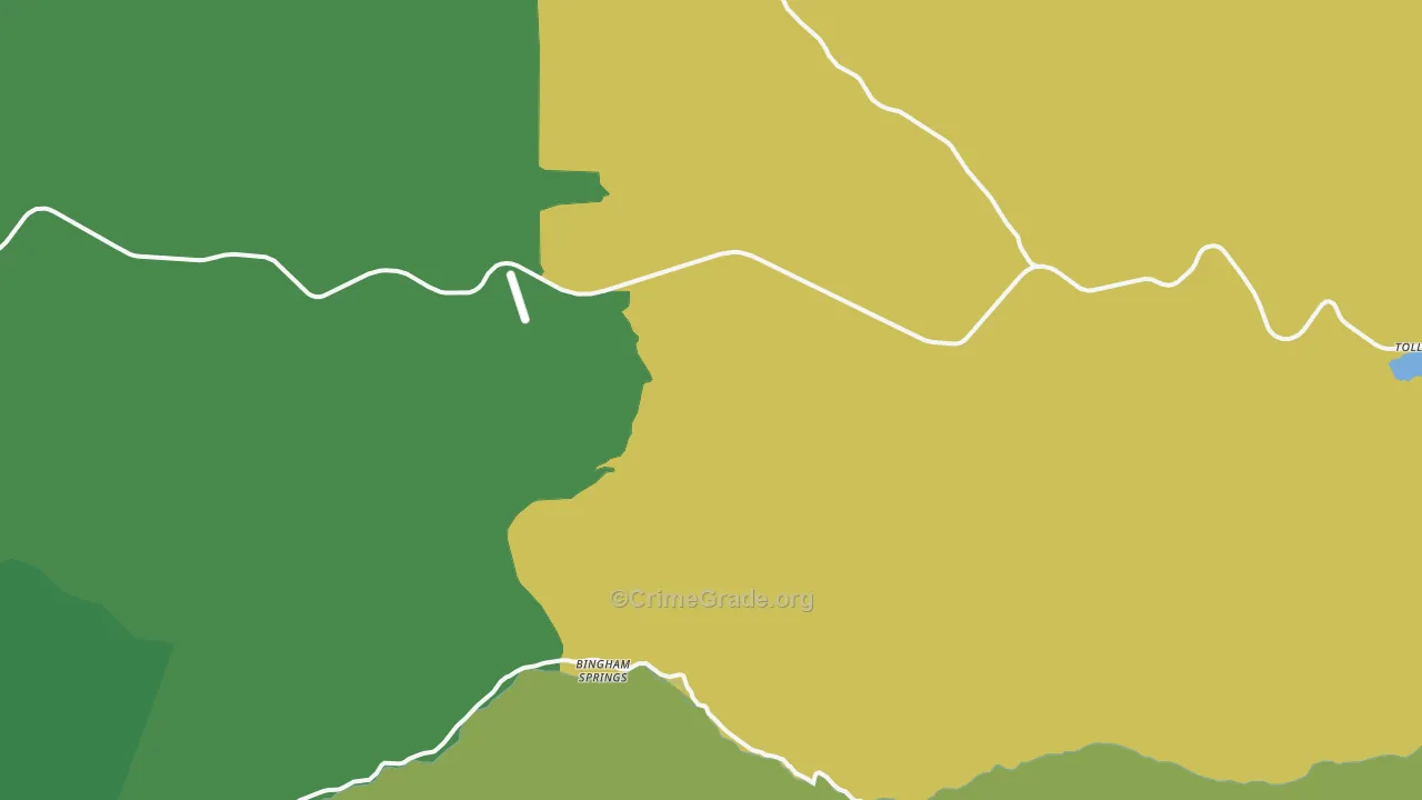 Bingham Springs, OR Map of Robbery Rates