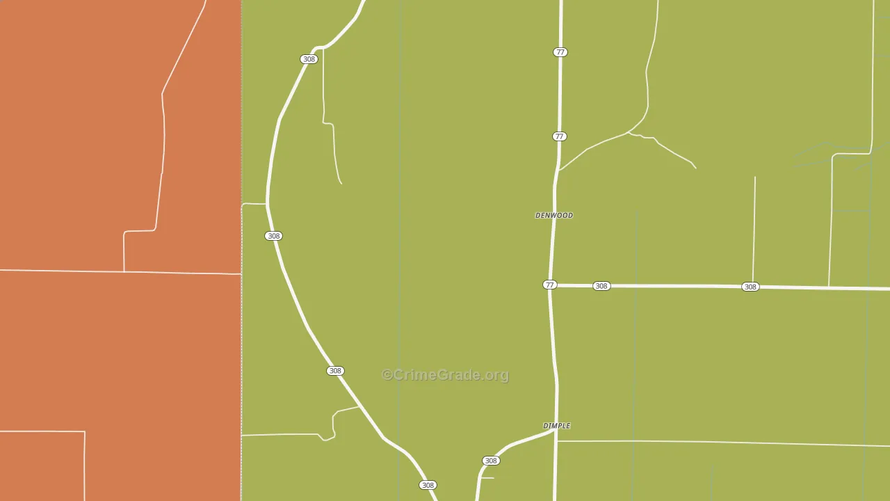 Birdsong, AR Map of Robbery Rates