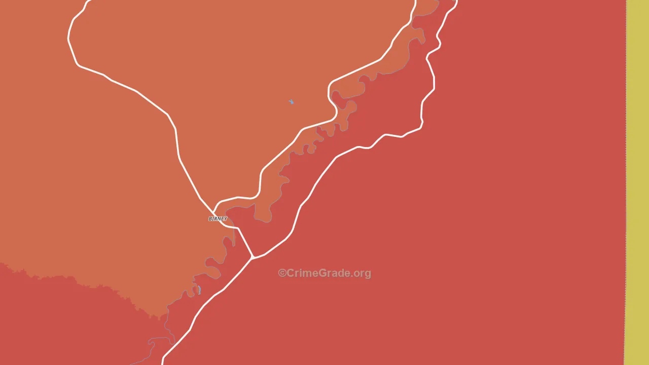 Birney Day School, MT Map of Robbery Rates