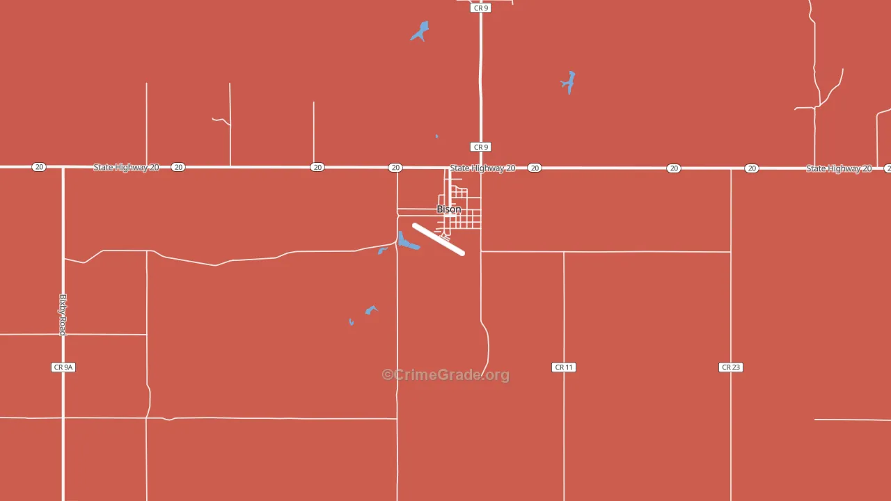 Bison, SD Map of Robbery Rates
