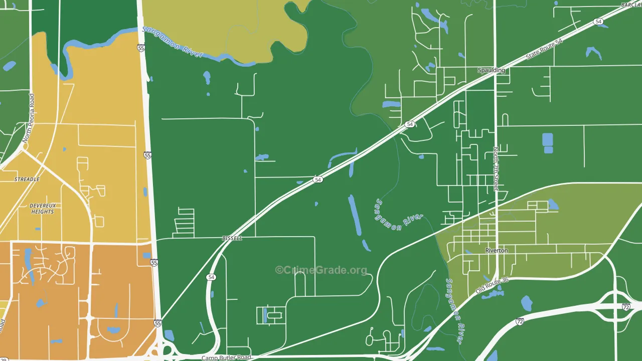Bissell, IL Map of Robbery Rates