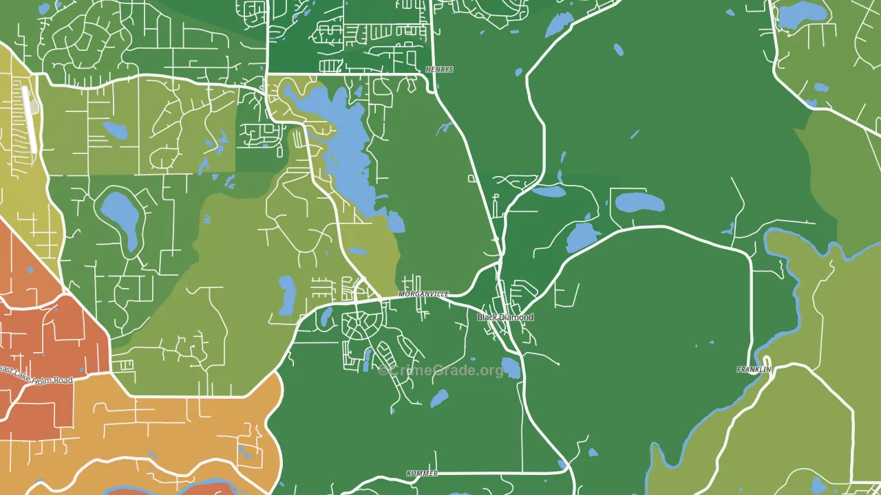 Black Diamond, WA Map of Robbery Rates