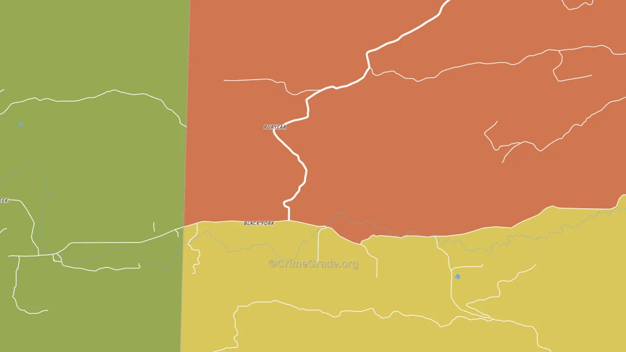 Black Fork, AR Map of Robbery Rates