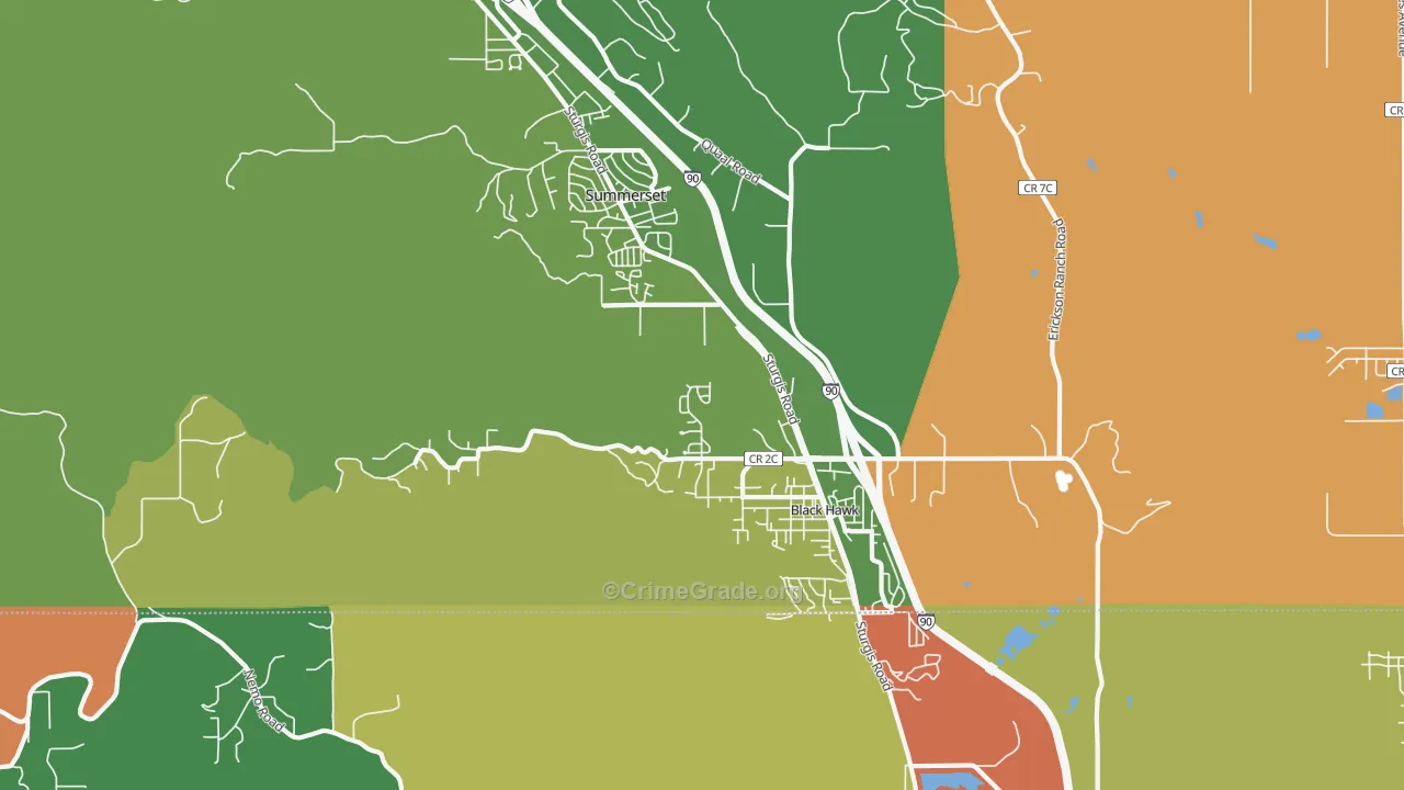 Black Hawk, SD Map of Robbery Rates