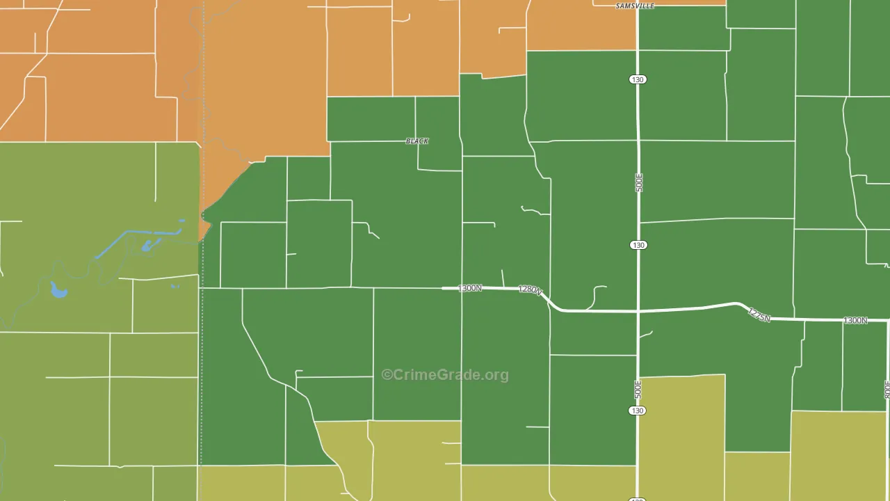 Black, IL Map of Robbery Rates