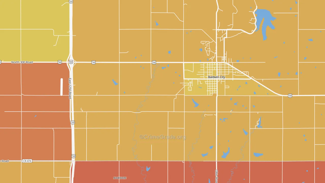 Black Jack, KS Map of Robbery Rates