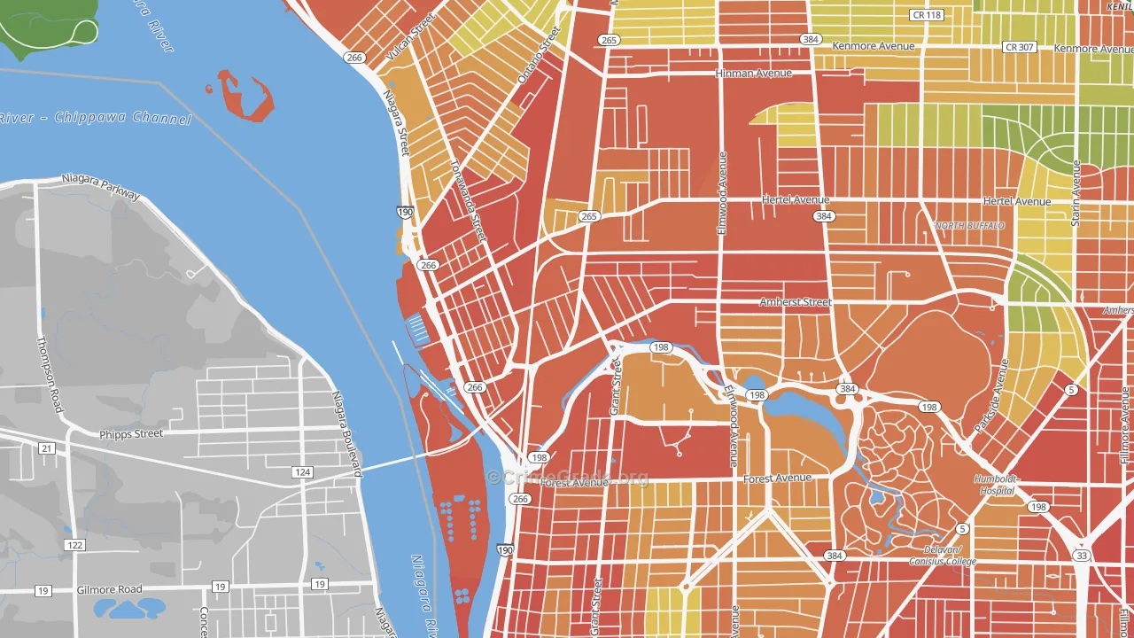Black Rock, Buffalo, NY Map of Robbery Rates
