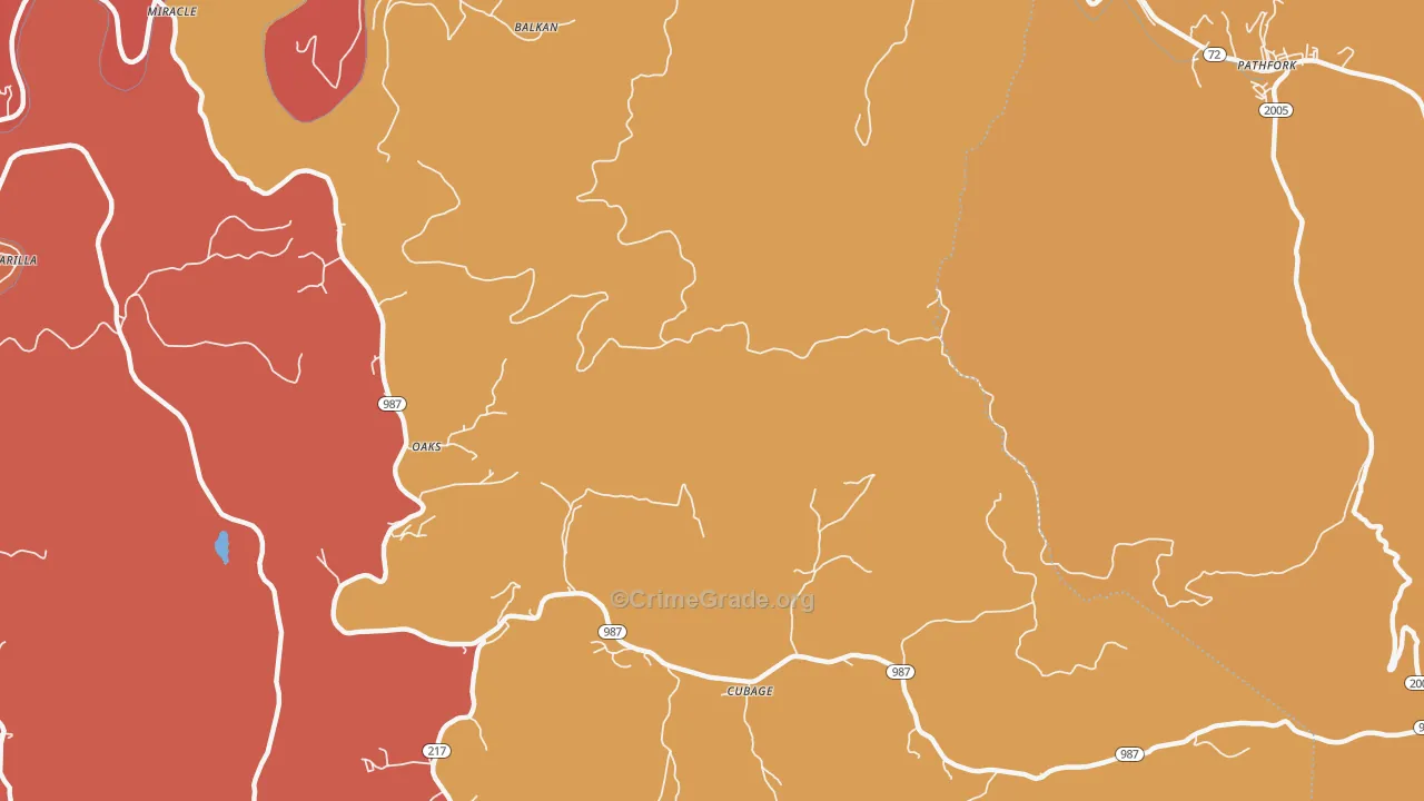 Black Snake, KY Map of Robbery Rates