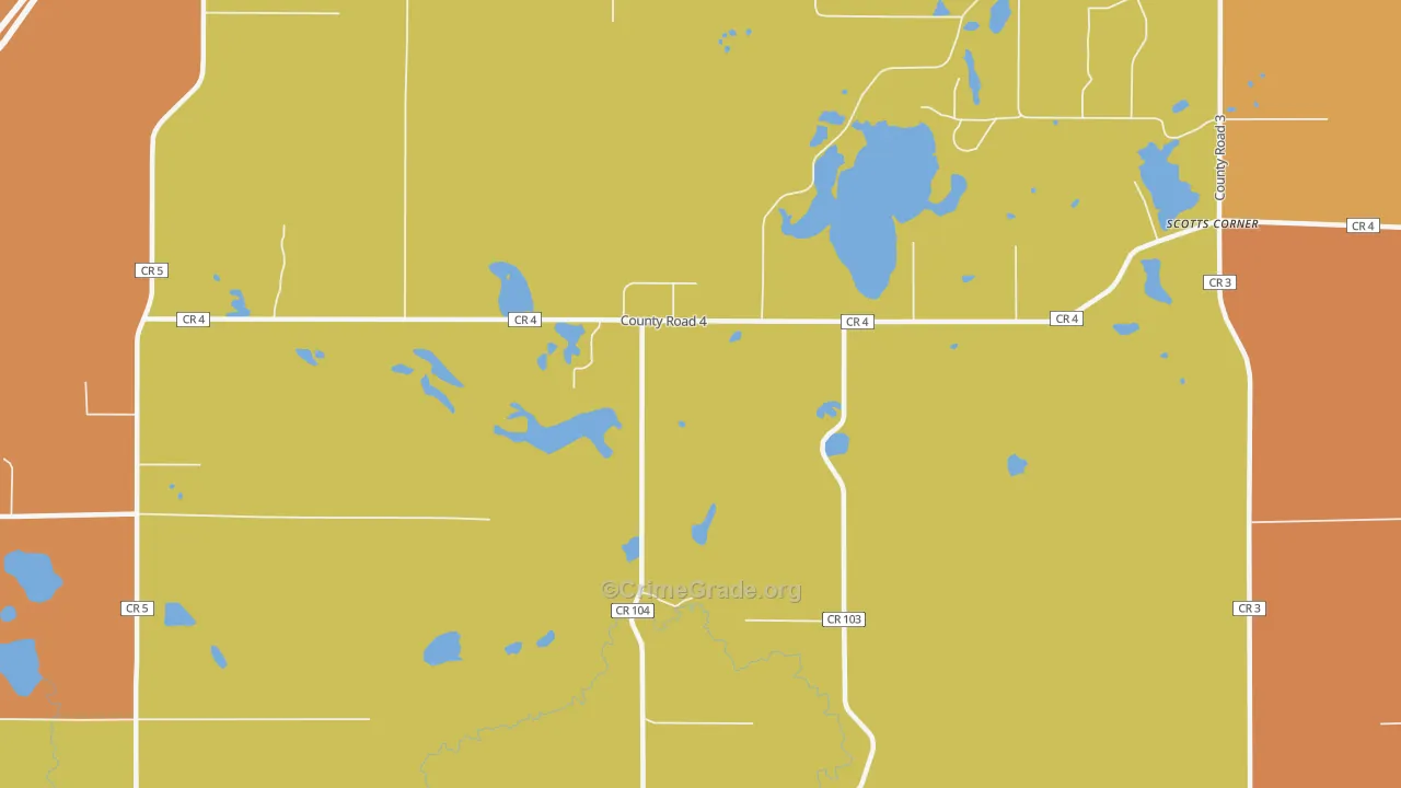 Blackhoof, MN Map of Robbery Rates