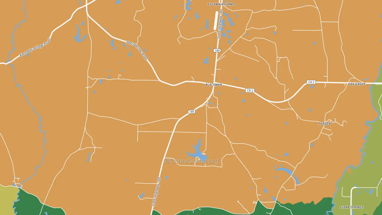 Blackman, FL Map of Robbery Rates