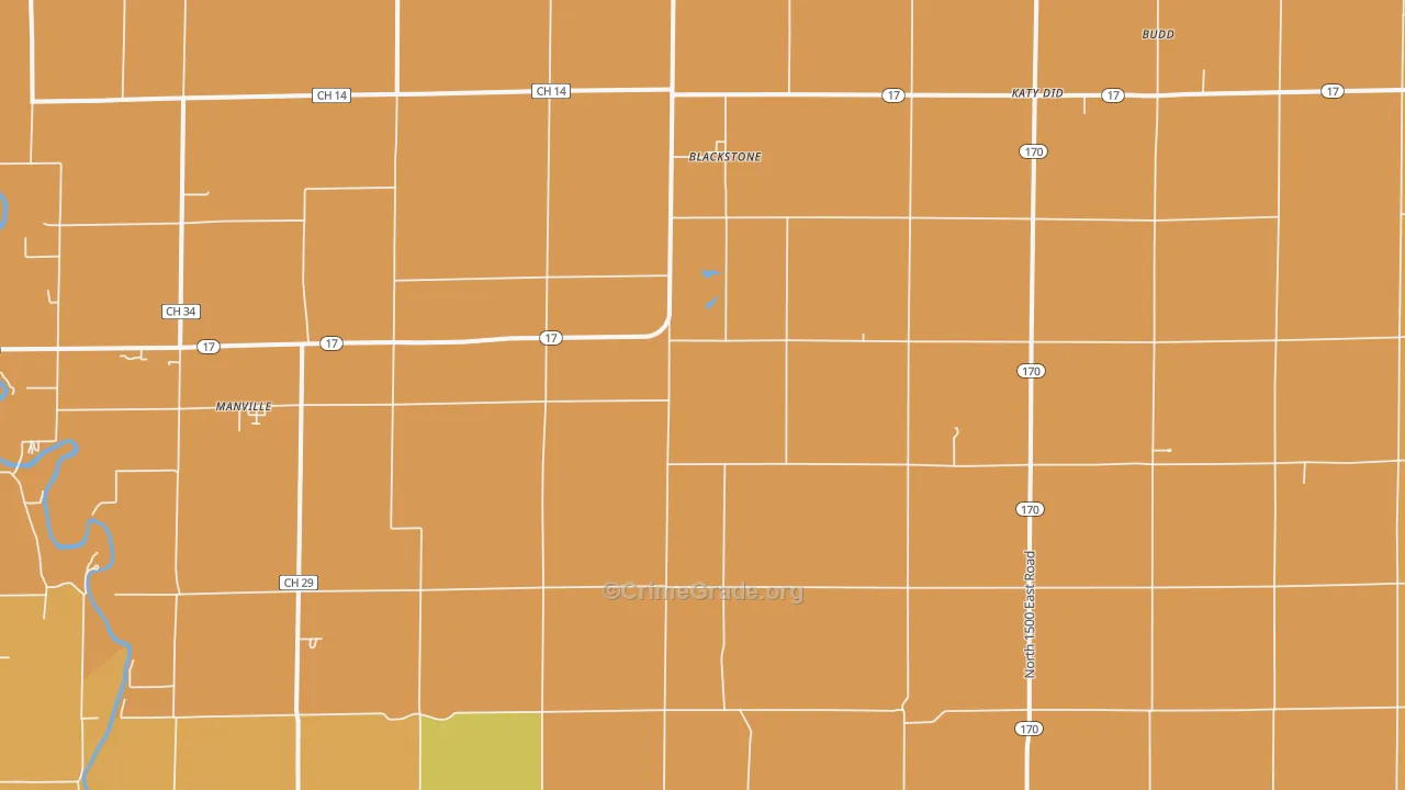 Blackstone, IL Map of Robbery Rates