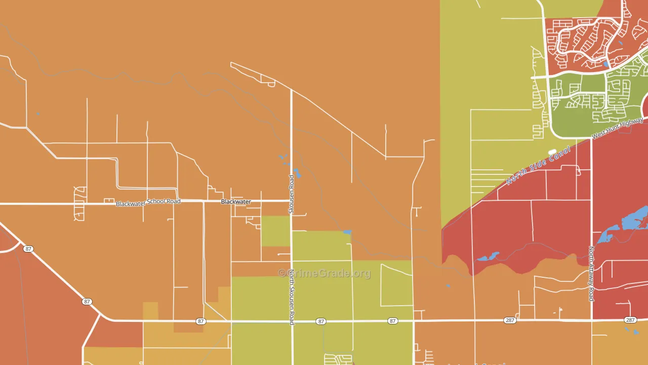 Blackwater, AZ Map of Robbery Rates
