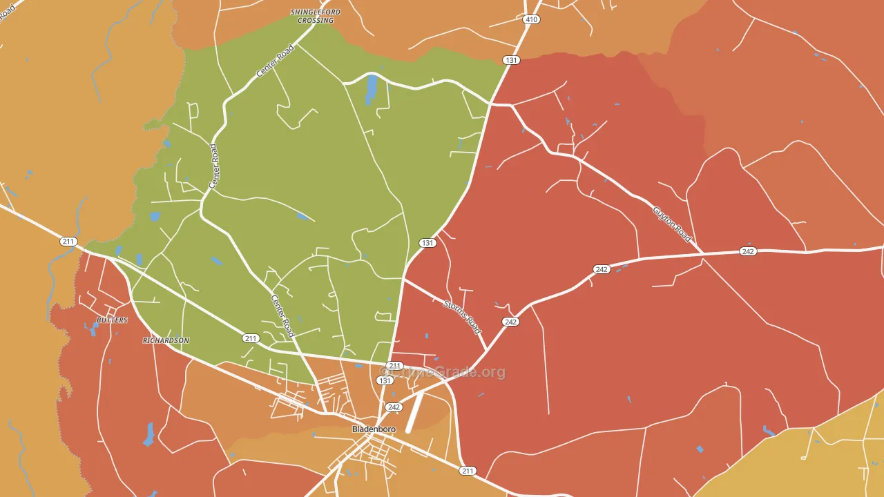 Bladenboro, NC Map of Robbery Rates