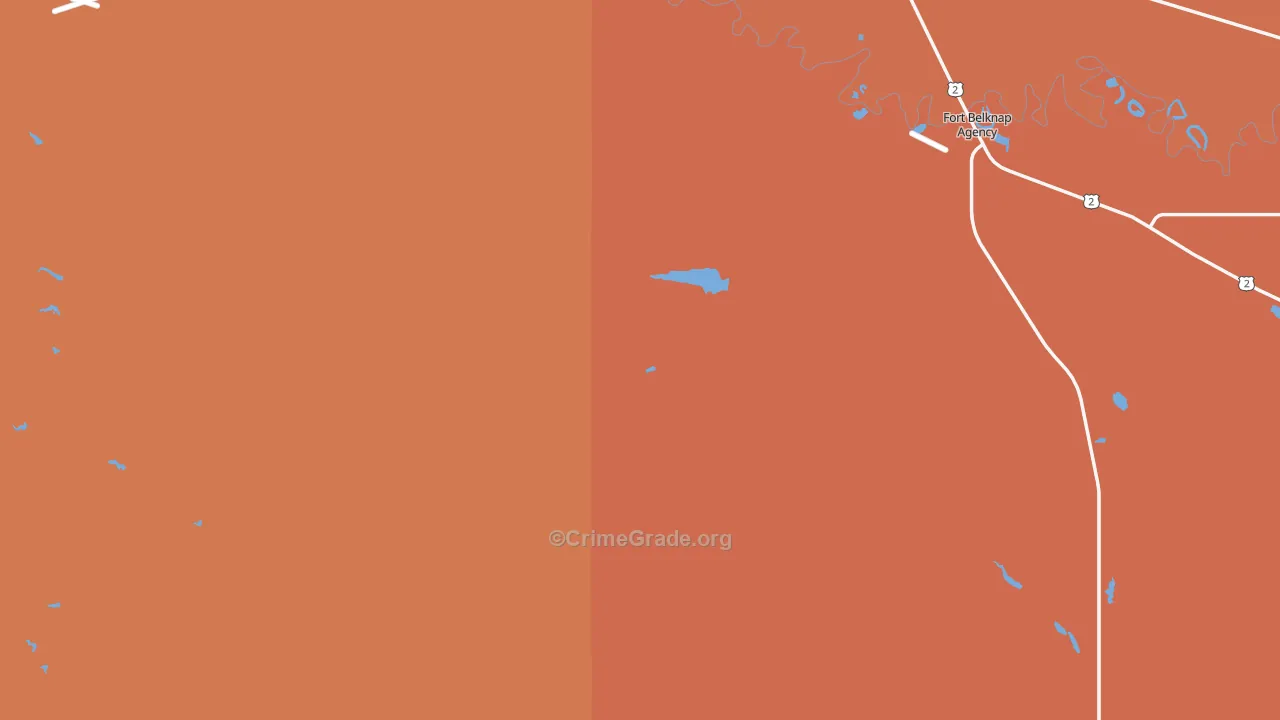 Blaine County, MT Map of Robbery Rates