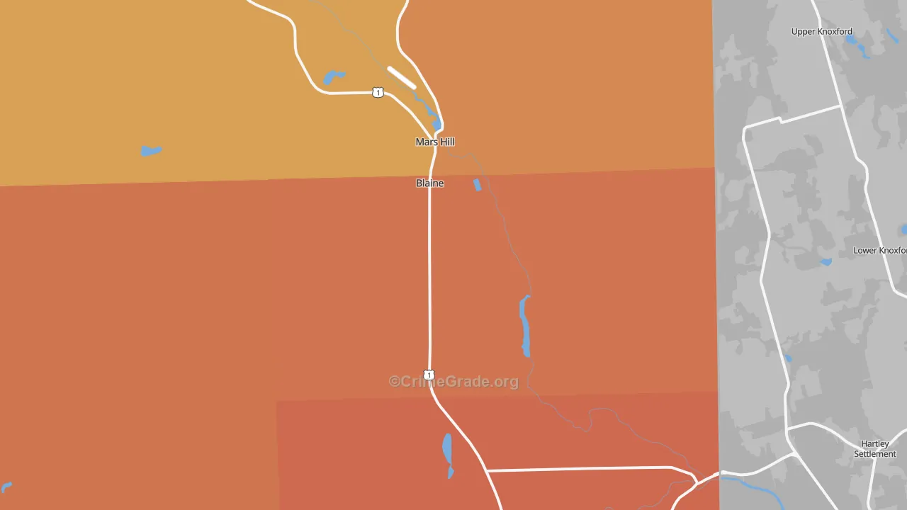Blaine, ME Map of Robbery Rates