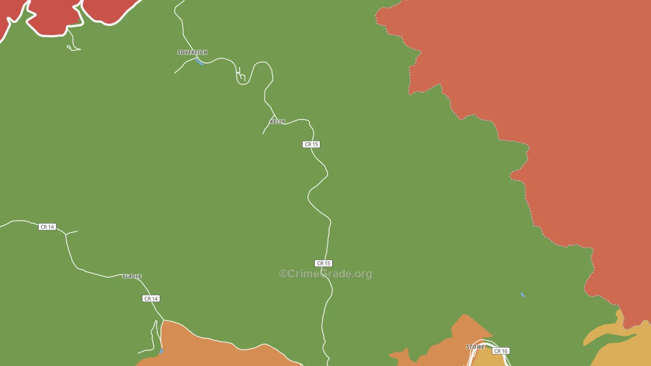 Blair, WV Map of Robbery Rates