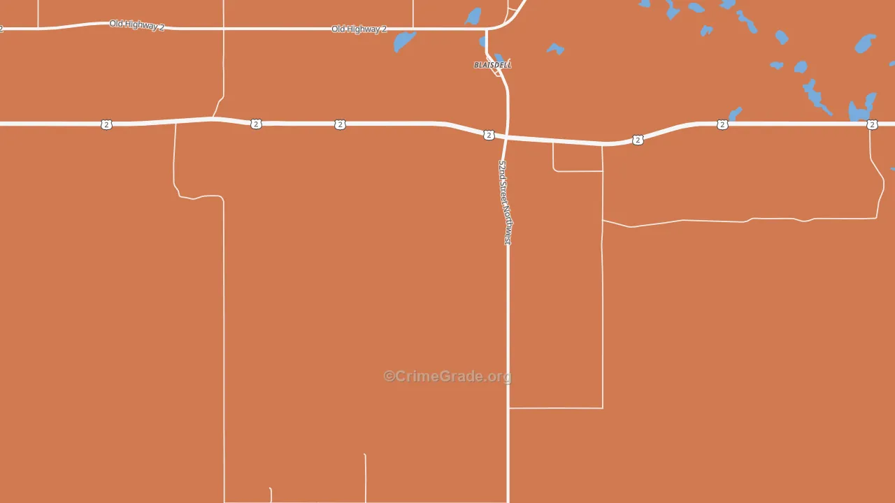 Blaisdell, ND Map of Robbery Rates