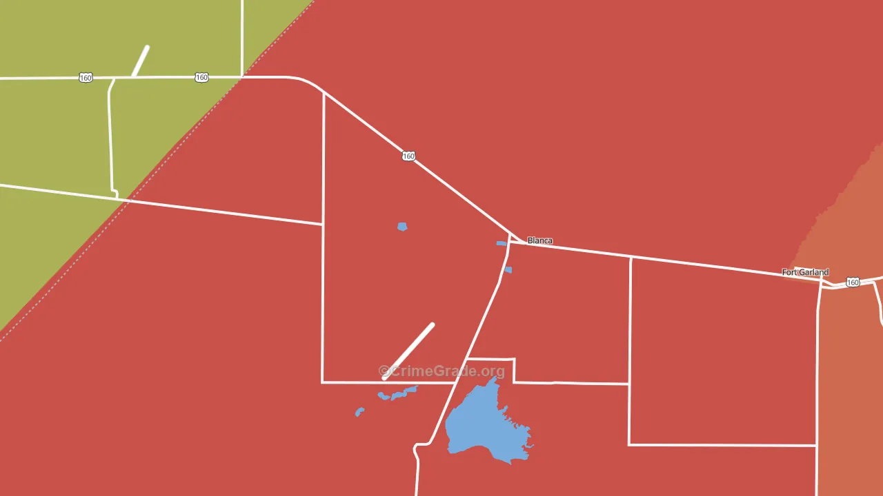 Blanca, CO Map of Robbery Rates