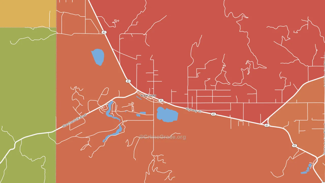 Blanchard, ID Map of Robbery Rates