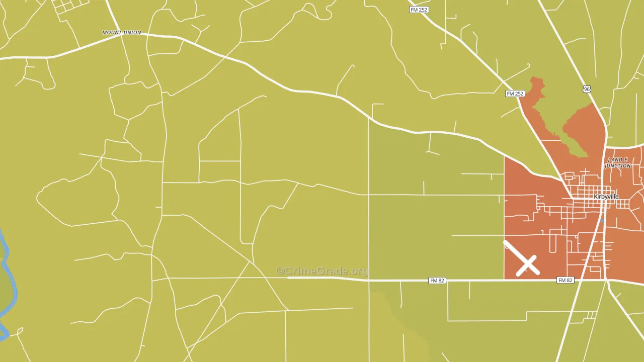 Bleakwood, TX Map of Robbery Rates