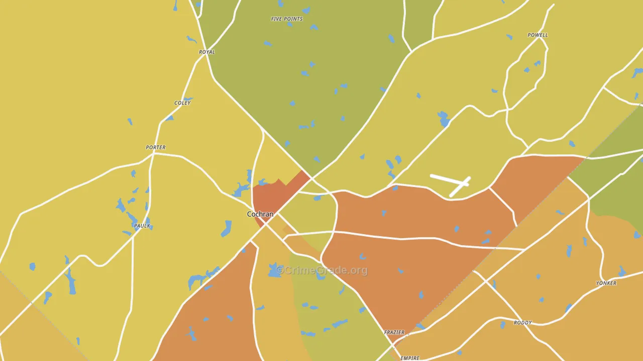 Bleckley County, GA Map of Robbery Rates