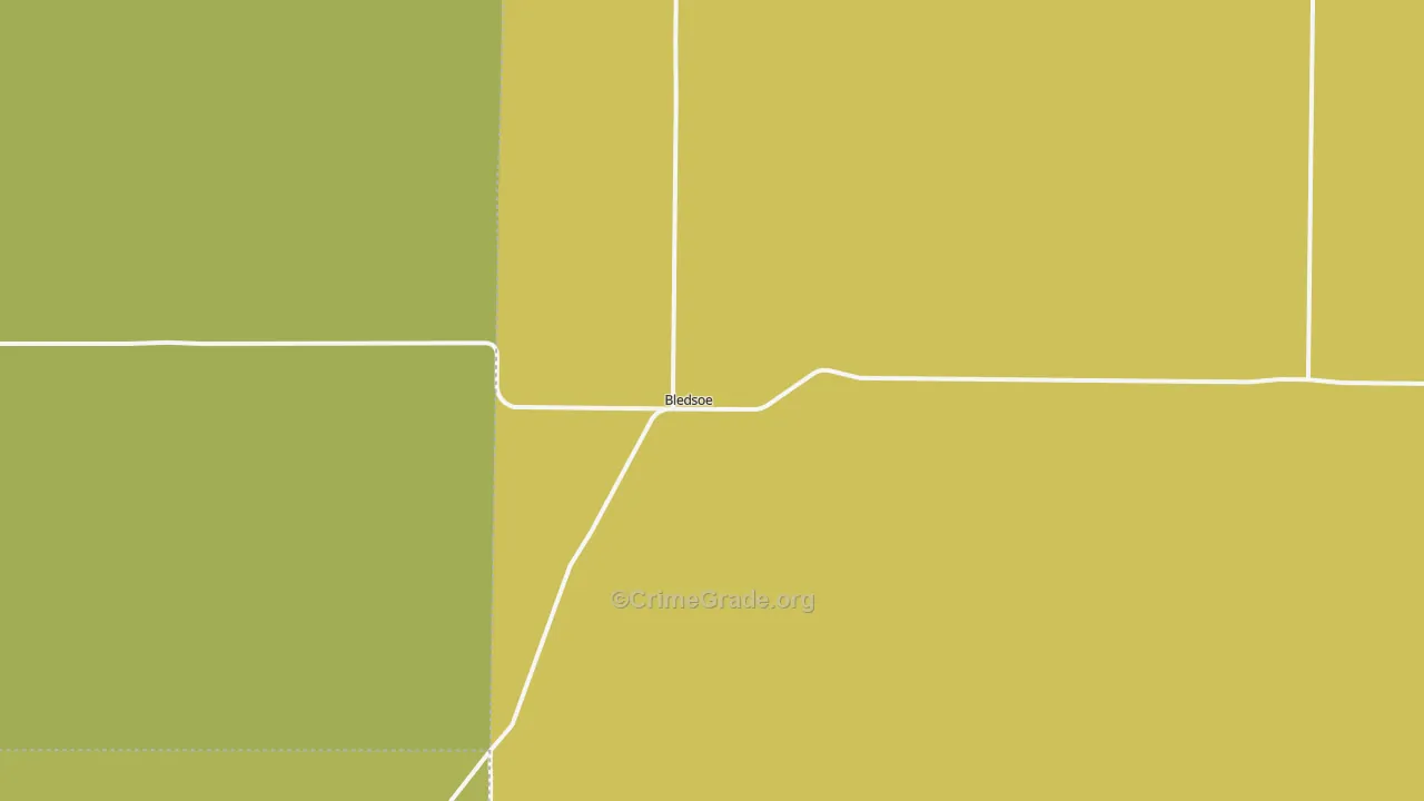 Bledsoe, TX Map of Robbery Rates