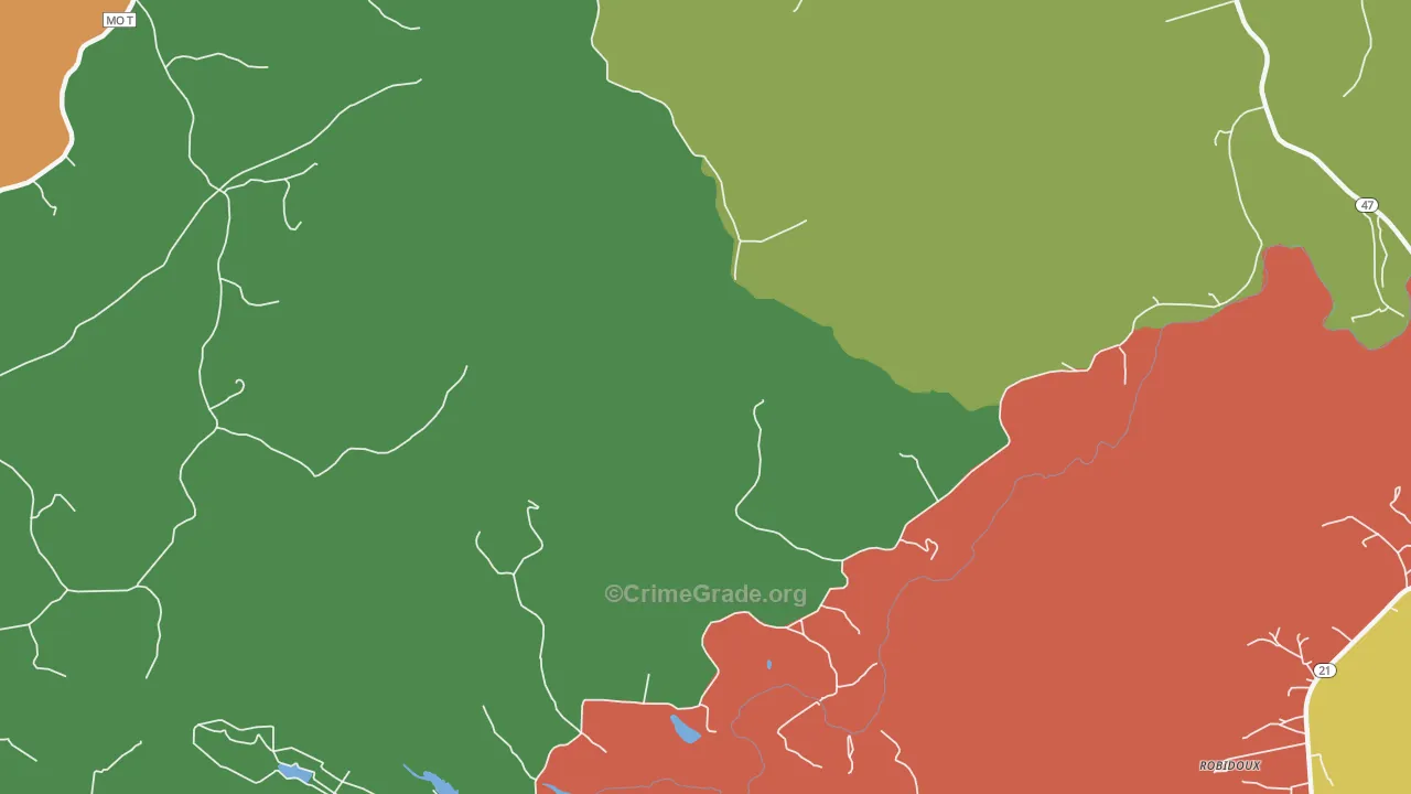 Bliss, MO Map of Robbery Rates