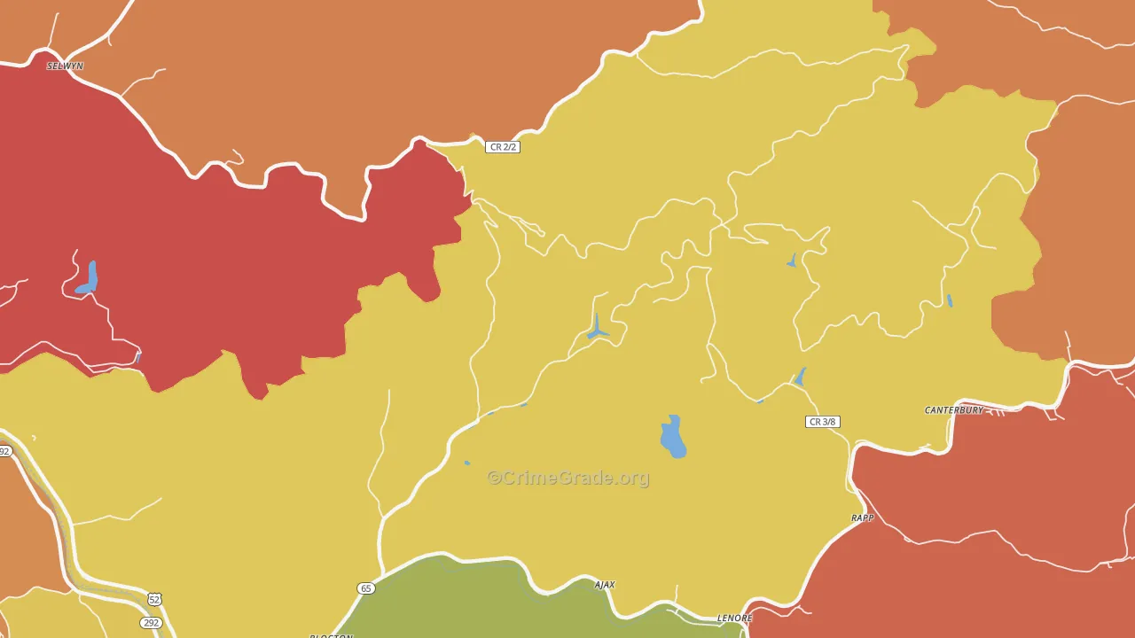 Blocton, WV Map of Robbery Rates