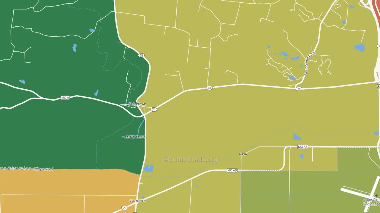 Blomeyer, MO Map of Robbery Rates