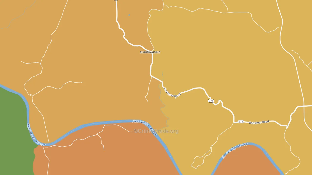 Bloomingdale, KY Map of Robbery Rates