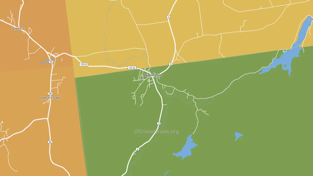 Bloomingdale, NY Map of Robbery Rates