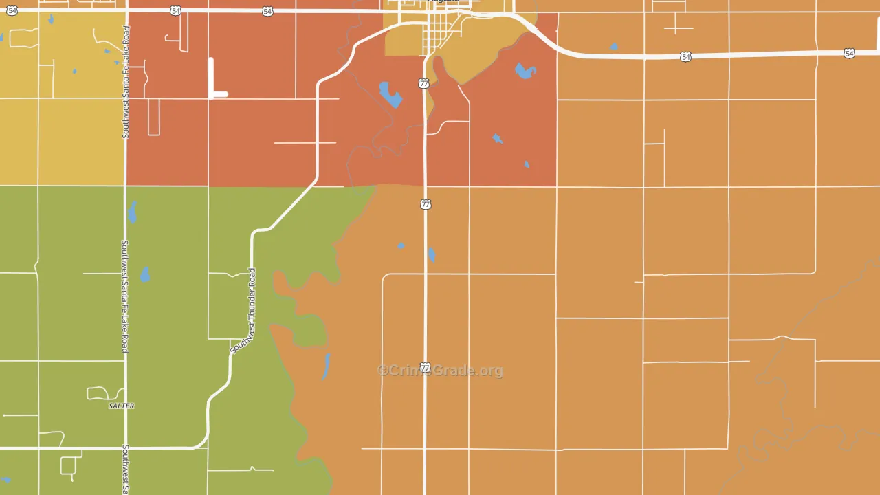 Bloomington, KS Map of Robbery Rates