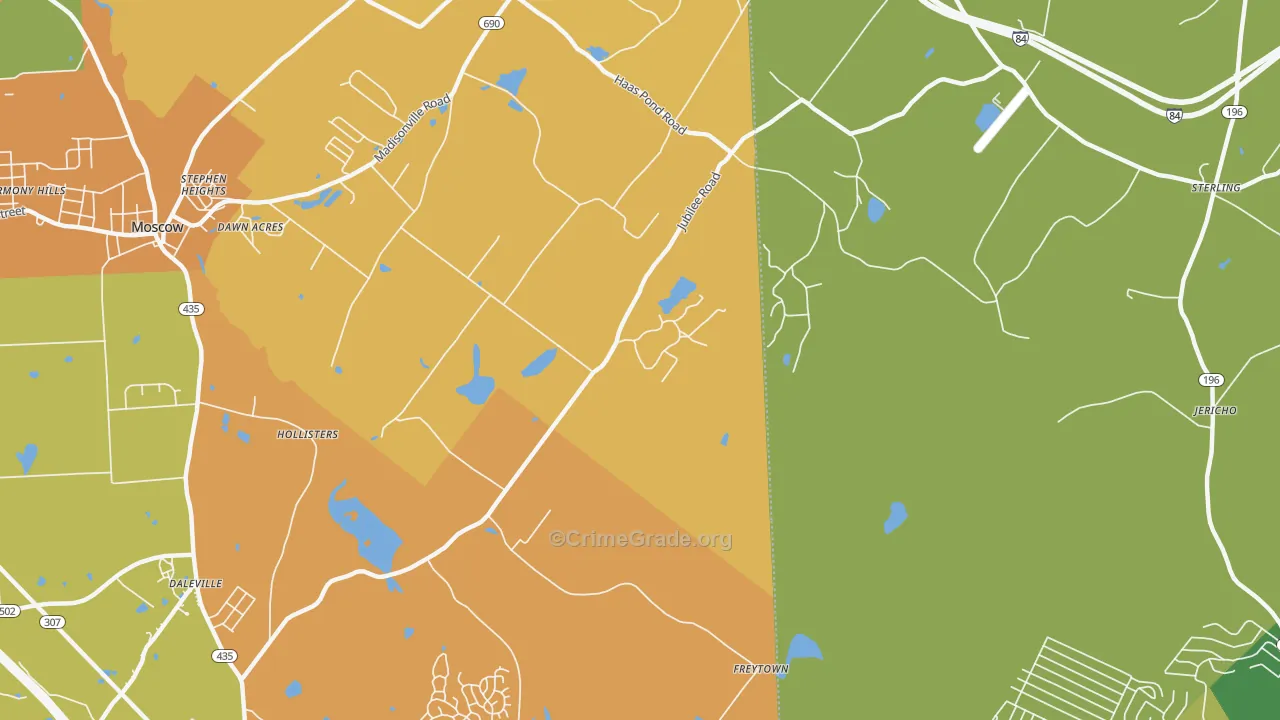 Bloomington, PA Map of Robbery Rates