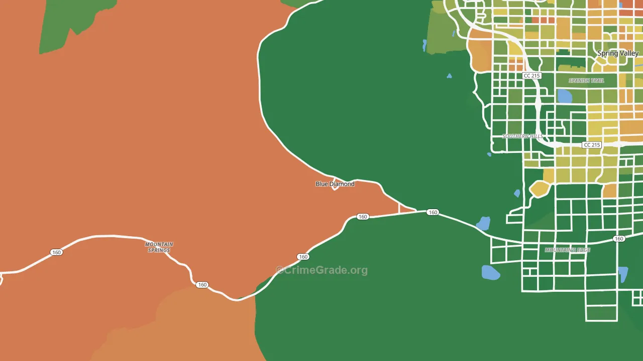 Blue Diamond, NV Map of Robbery Rates