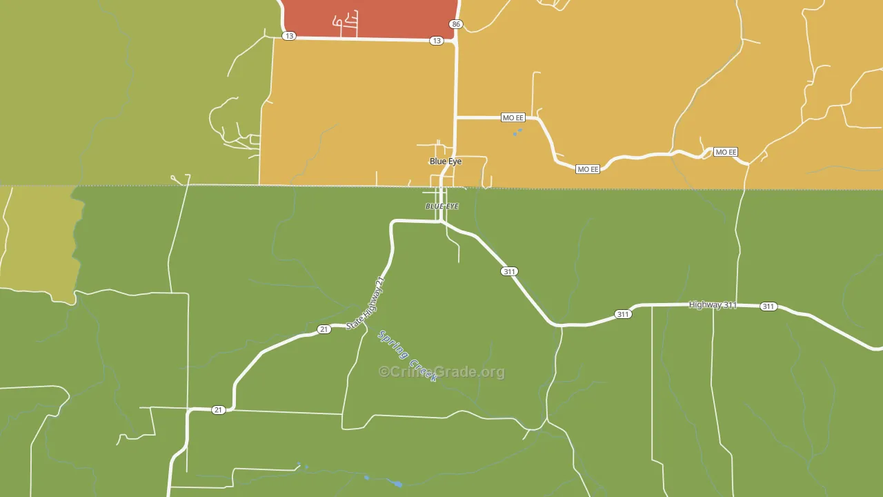 Blue Eye, AR Map of Robbery Rates