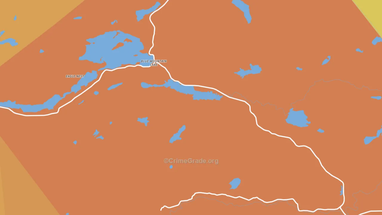 Blue Mountain Lake, NY Map of Robbery Rates